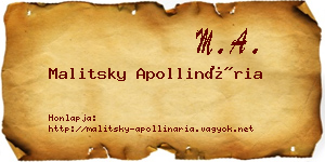 Malitsky Apollinária névjegykártya
